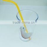 Transparent Plastic Mug With Lid and Straw thumbnail-3