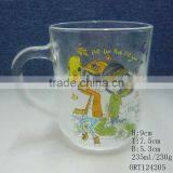 8oz Handle Glass Mug With Fancy Decal Printing thumbnail-1