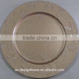 GOLD GLITTER PP PLASTIC CHARGER PLATE