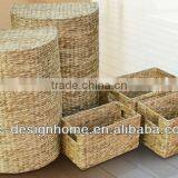 S/5 WATER HYACINTH HALF ROUND HAMPER & STORAGE thumbnail-1