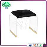 Beauty C-Shape Acrylic Stool Leather Cushion Ottomans Bedroom Lucite Bed Side Stool thumbnail-2