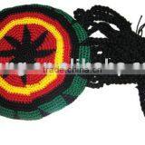 2014 Cheap Synthetic Colorful With Fake Hair Ladies Crochet Hat