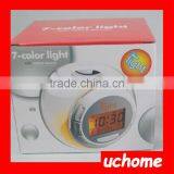 UCHOME High Quality Natural Sound Digital Alarm Clock With Temperature,timer and 7 Color Light Display thumbnail-6