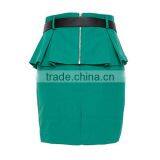 Plain/simple Pencil Women Short Skirts With Exposed Back Zip thumbnail-3