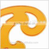 China Manufacture Yellow 3mm Thickness Plastic Inking Edges on All Sides French Curve Ruler thumbnail-3