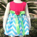 Cute Cheap Baby Cotton Dresses Rainbow Chevron Dress for Girls Children Baby Clothing Chevron Dress thumbnail-6