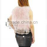 CX-G-B-79D Women Clothes Rabbit Fur Tassels Turkey Wholesale Feather Vest thumbnail-2