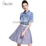 MAXNEGIO Women Fashion False Two-piece Bubble Dress Casual Women Gauze Dresses thumbnail-1