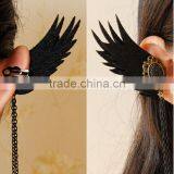Gothic Long Tassel Chain Earrings,cute Wings Long Ear Cuff,girls Cosplay Comic Earrings for no Hole Ears thumbnail-3