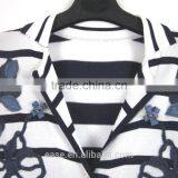 2016 Black and White Stripe With Embroidery Lady Sweater thumbnail-2