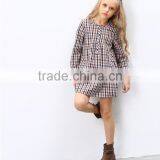 Latest Designs Fall Boutique Outfits Long Sleeve Girl Plaid Dress Wholesale Children's Boutique Clothing thumbnail-1