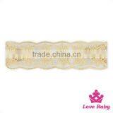 Lovely Baby Girl Knit Lace Flower Hair Accessories Skinny Elastic Pony Bridal Wedding Boho Headband thumbnail-3