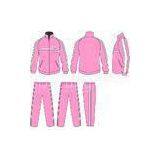 Women Pink / White Casual Tracksuits Sportswear Full Jacket Zip With Your Team Name thumbnail-1