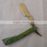 Single Blade Stainless Steel Metal Shaving Razor With Wood Handle thumbnail-2