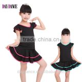 2016 Girls Child Latin Skirt Suit Kid Double V-Neck Gymnastics Costume Performance Dress