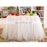 Yellow Lace Tulle Table Skirt Wedding Banquet Table Cloth thumbnail-5