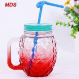 Wholesale Ancient Glassware Color Pineapple Mason Jar With Handle thumbnail-3