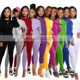 Women Custom Winter Plain Sport Legging Crewneck 2 Pieces Hoodie Pullover Hoodie & Sweatshirt Set
