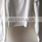 High Quality Custom Logo Long Sleeve 100 Cotton Brushing Oversized Women Blank Cropped Top Sweatshirt thumbnail-1