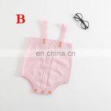 2019 Spring Autumn Knitted Cotton Baby Bodysuits Rompers Knit Gray Pink Newborn Baby Clothes thumbnail-3