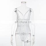 Deep V-neck Sexy Bodysuit Women Lace Net Yarn Joining Bodycon Sexy Bodysuit Jumpsuit Overalls Streetwearg thumbnail-6