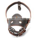 Wholesale Custom Size Durable Anti Barking Brown Adjustable Leather Muzzle Dog thumbnail-6
