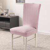 Ivory Brushed Stretch Dining Room Chair Covers Soft Removable Dining Chair Slipcovers thumbnail-5