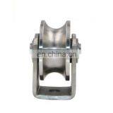 48*22mm 2Inch SUS304 U Groove Wheels Pulley Drawer Sliding Gate Castor Roller thumbnail-1