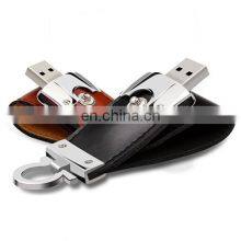 Marketing Gift Items Leather USB Key 8GB 16GB 32GB Memory Flip Leather USB Stick thumbnail-5