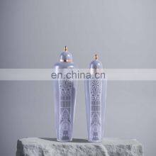 Modern Luxury Palace Style Ceramic Flower Vase Jar For Home Decor Accessories thumbnail-1