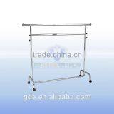 Metal Chrome Adjustable Garment Rack With 2 Rails thumbnail-1
