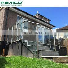 PEMCO Project Modern Design 304 Stainless Steel Model Interior Stair Tempered Glass Railing thumbnail-5