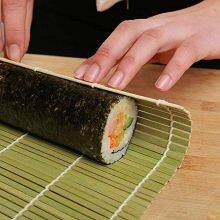 High Quality Factory Direct Wholesale Square Flat Bamboo Sushi Rolling Mat thumbnail-1