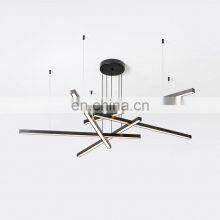 Golden Liner Led Pendant Ceiling Light Golden Simple Handling Lamp Living Room Decorative Pendant Lamp Office Lighting thumbnail-1