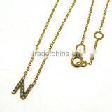 Letter Pendant Gold Plated White Topaz thumbnail-5