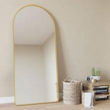 Arched Aluminum Frame Full Body Mirror Household Floor Mirror Light Luxury Thin Clothing Store Fitting Mirror thumbnail-3