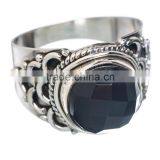 BLACK ONYX RING ,WHOLESALE SILVER JEWELRY,SILVER EXPORTER,SILVER JEWELRY FROM INDIA thumbnail-1