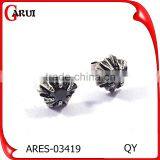 Black Stainless Steel Women Jewelry Flower Stud Earrings thumbnail-5