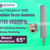 5.8Ghz Outdoor High Gain 18dBi Broadband 5150-5850MHz Directional Sector Dual Polarization Panel MIMO Antenna