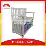 White Wooden Chair With Storage Box, Bench With Storage Box thumbnail-2