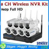 Outdoor 960P 8CH Wireless Cctv Kit, 8 Channel Wifi 1.3MP ip Camera NVR CCTV Wireless Camera System Bullet Type thumbnail-1