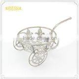 Home Deco White Round Flower Planter Metal Plant Pot Holder thumbnail-6