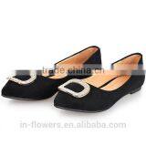 Black Suede Leather Wholesale Woman Flat Shoes 2015 thumbnail-1