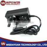 9V 2A ac Adapter UK Plug Barrel Type Right Angle Connector 5.5X2.5mm/5.5X2.1mm With CE FCC SAA C-tick RoHS Certificates