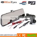 Cheap DVR 2.7 inch car rearview mirror type and bluetooth handsfree car kit mirror wd0608