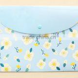 Flower printing PVC A4 document bag with snap china supplier