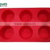 6 Cups Deep China Manufacturer Heat Resistant Non-stick Durable Fireproof Silicone Muffin Mold thumbnail-1