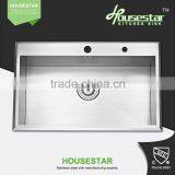 Cupc Aluminum Heat Sink Stainless Steel Handmade Single Bowl Sink Topmount Single Bowl Kitchen Sinks With Grid and Strainer thumbnail-5