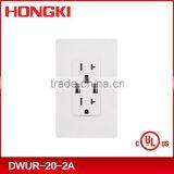 Dual USB Charger 2.1A 5VDC With 20A Duplex Tamper Resistant Receptacle