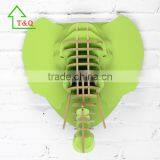 Wooden Manmoth Head Wall Art 3D Animal Home Restaurant Decoration Wall Hanging thumbnail-2